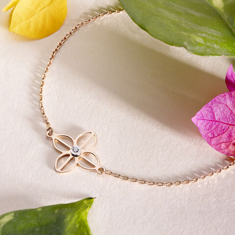 Leafy Clover Diamond & Gold Bracelet