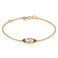 14KT Yellow White Gold Concentric Design Evil Eye Bracelet,,hi-res view 2