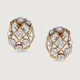 Basketry Glow Gold and Diamond Stud Earrings,,hi-res view 3
