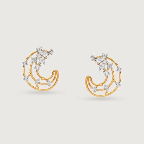 Aqua Aura 14 Kt Gold & Diamond Hoop Earrings