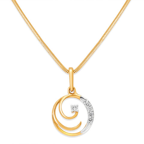 14KT Yellow Gold Glimmering Orbit Diamond Pendant