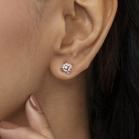 Blossom Spark Gold & Diamond Stud Earrings