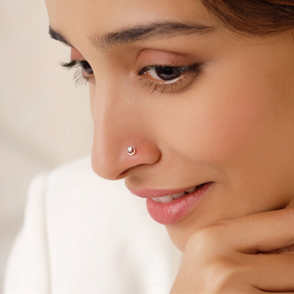 Girl diamond nose pin discount