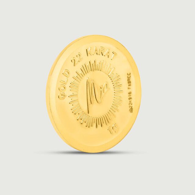 1 GM 22 Karat Stunning Lotus Gold Coin,,hi-res image number null