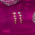 Sequin Sparkle Gold & Diamond Drop Earrings,,hi-res view 1