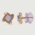 Basketry Radiance Gold and Diamond Stud Earrings,,hi-res view 4