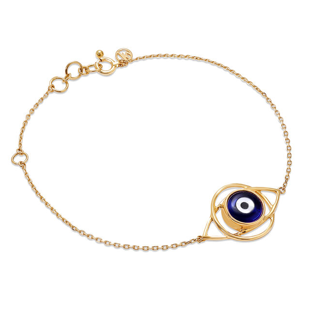 14KT Yellow Gold Geometric Evil Eye Bracelet,,hi-res image number null