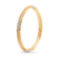 14KT Yellow Gold  Diamond Chevron Bangle,,hi-res view 1