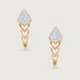 Chevron Grace Gold & Diamond Stud Earrings,,hi-res view 2