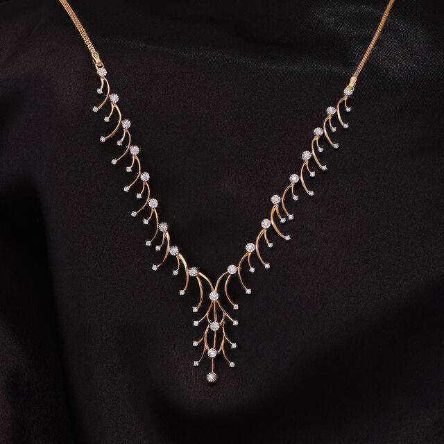 Cosmic Glam 14 Kt Gold and Diamond Necklace,,hi-res image number null