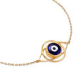 14KT Yellow Gold Geometric Evil Eye Bracelet,,hi-res view 4