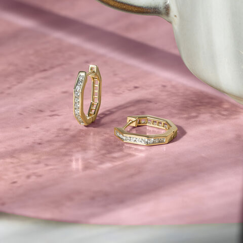 Sleek Luxe Gold & Diamond Hoop Earrings