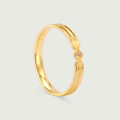 Eternal Love Band 18KT Gold & Diamond Couple Ring-Single Piece