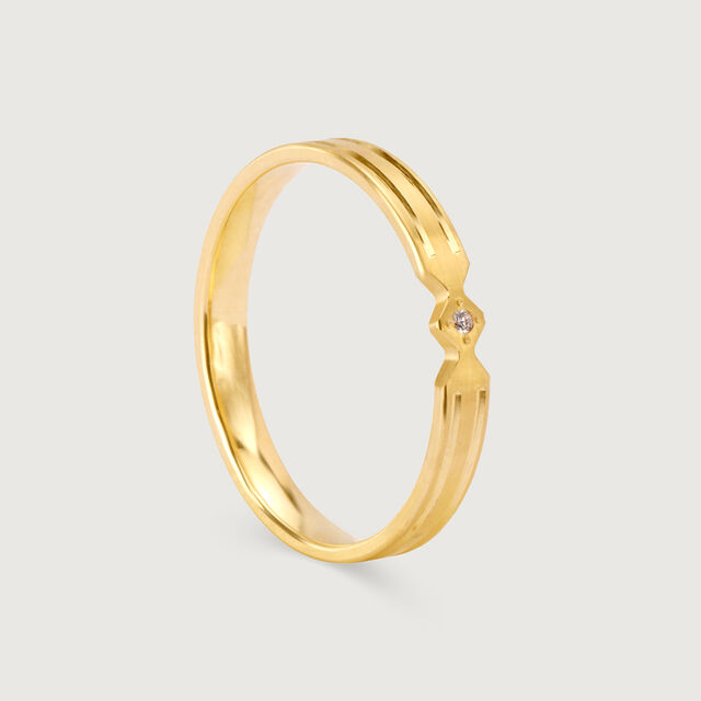 Eternal Love Band 18KT Gold & Diamond Couple Ring-Single Piece,,hi-res image number null