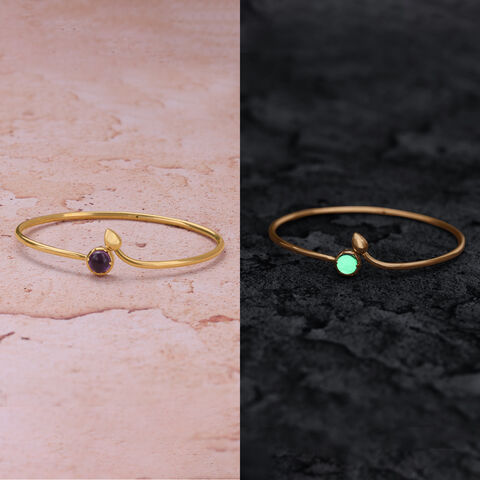 Ethereal Firefly Gold & Amethyst Bangle