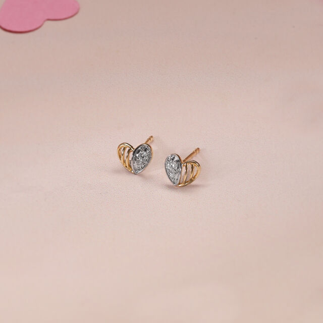 Love Glow Diamond & Gold Stud Earrings,,hi-res image number null