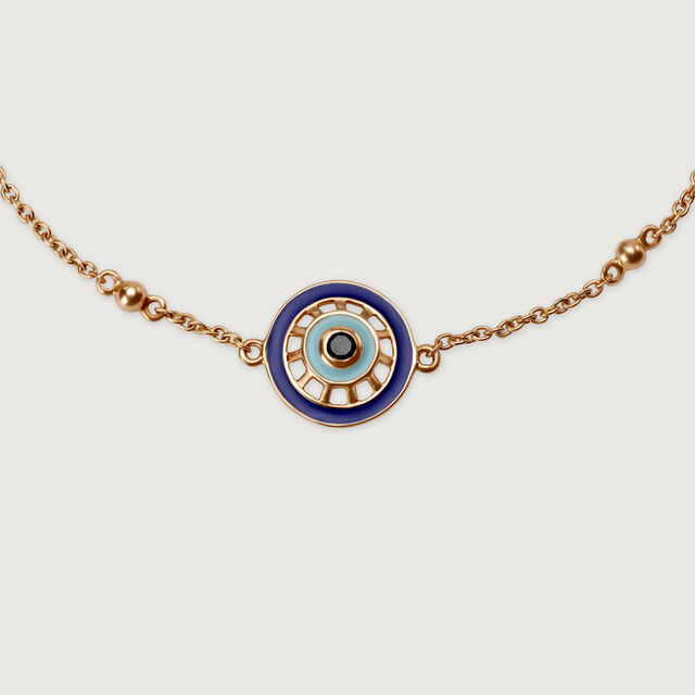 14KT Yellow Gold Wheel Of Life Evil Eye Bracelet,,hi-res image number null