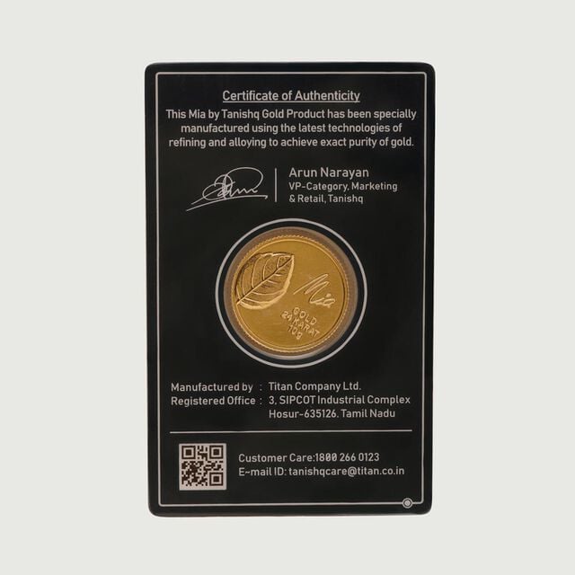 10 GM 24 Karat Tulsi Leaf Gold Coin,,hi-res image number null