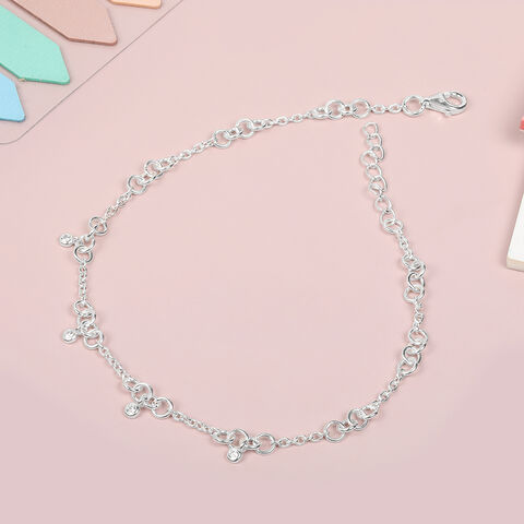 Whimsy Chains Silver Anklet