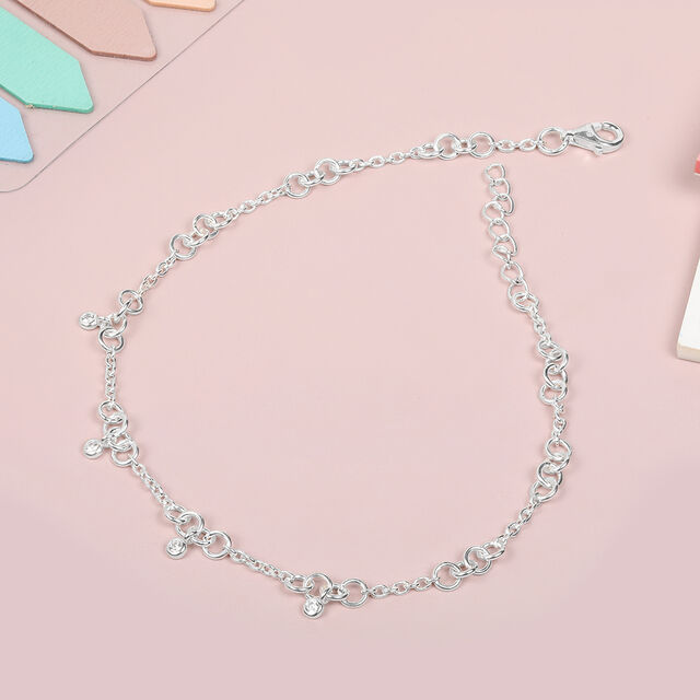 Whimsy Chains Silver Anklet,,hi-res image number null