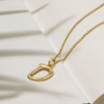 Letter Perfect 'D' Gold Pendant,,hi-res view 1
