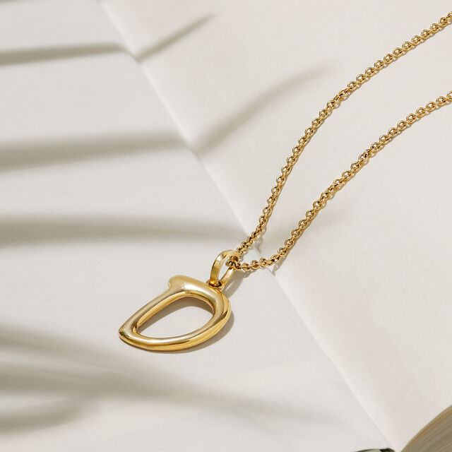 Letter Perfect 'D' Gold Pendant,,hi-res image number null