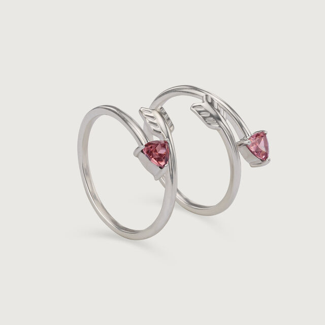 Pink Arrowhead Silver Toe Ring for Women,,hi-res image number null