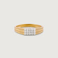 Stacked Vibes Gold & Diamond Finger Ring for Men,,hi-res view 3