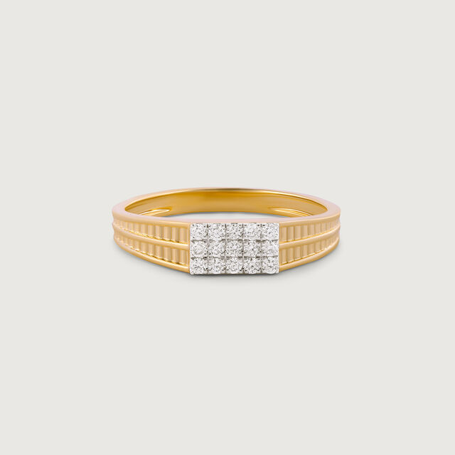 Stacked Vibes Gold & Diamond Finger Ring for Men,,hi-res image number null