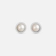 Minimalist Pearl Silver Stud Earrings,,hi-res view 3
