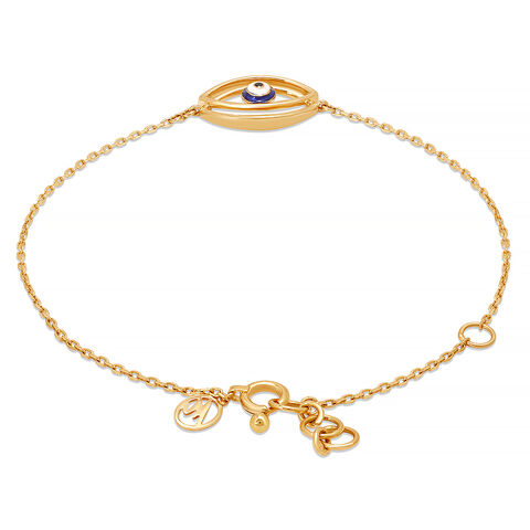14KT Yellow Gold Layered Evil Eye Bracelet