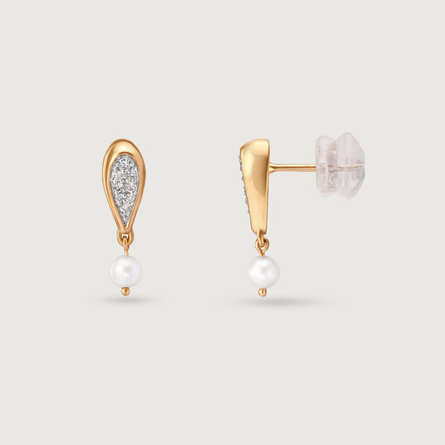 Glimmering Teardrop Gold & Diamond Drop Earrings,,hi-res image number null