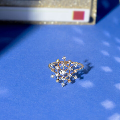 Disco Shine Gold & Diamond Finger Ring