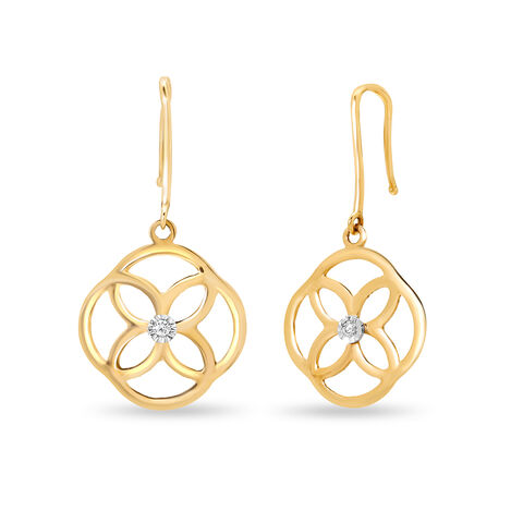 14KT Modern Glam Diamond Drop Earrings