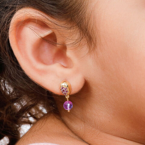 Lavender Love Amethyst Drop Earrings for Kids