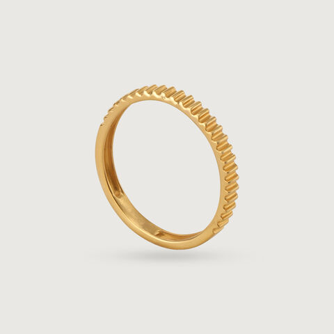 Sleek Textured Gold Ring