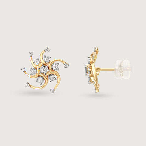 Star struck Nakshatra Whimsy 14KT Diamond Stud Earrings