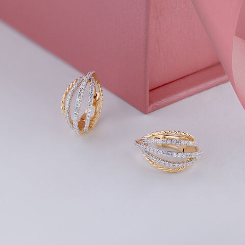 Draped Luxe Gold & Diamond Hoop Earrings