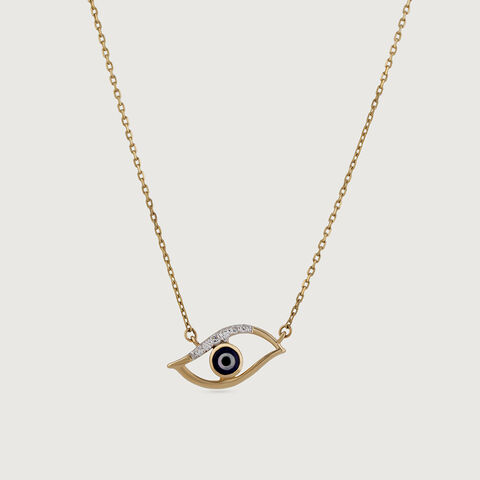 Lucid Lens Evil Eye Gold Pendant with Chain