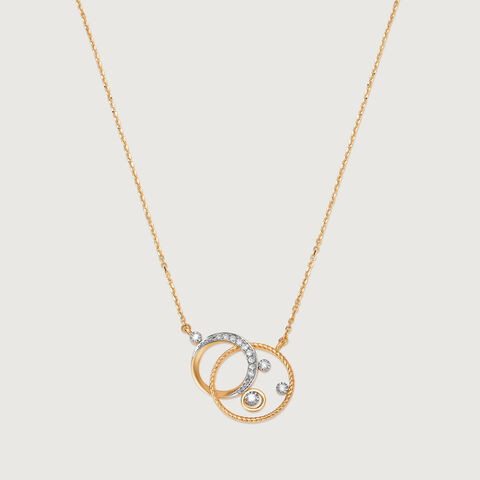 Cosmic Whirl 14KT Diamond Pendant with Chain