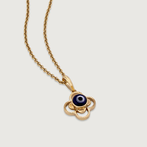 Blooming Evil Eye Gold Pendant