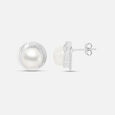 Pristine Pearl Silver Stud Earrings,,hi-res view 5