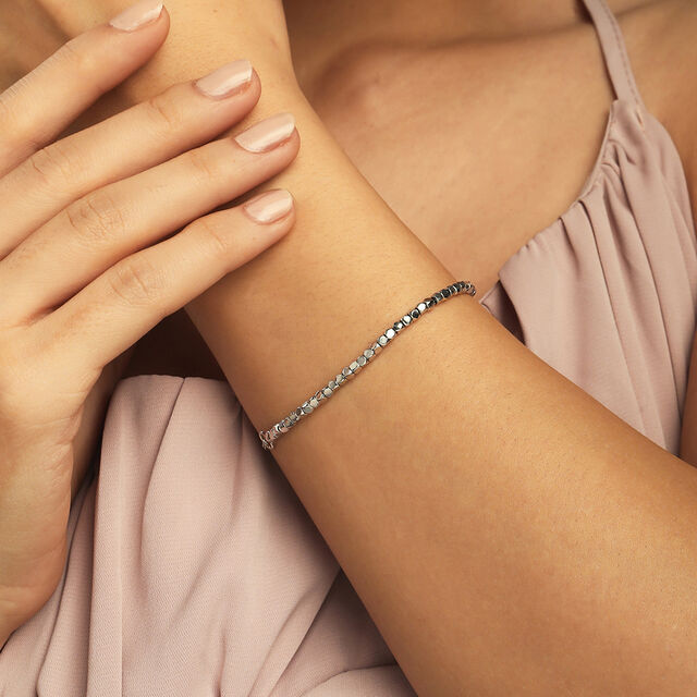 Hexa Shine Silver Bracelet,,hi-res image number null