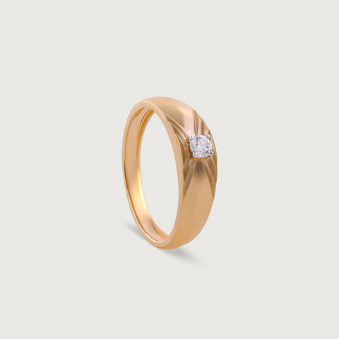 Smooth Moves Gold & Diamond Finger Ring for Men
