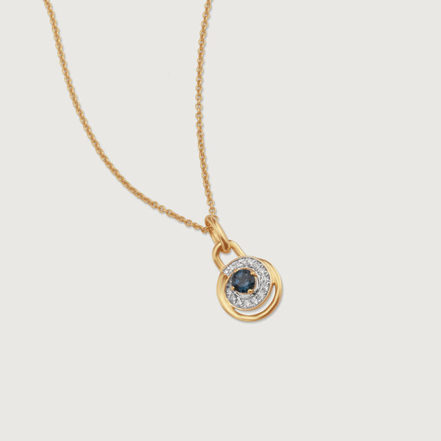 Love Lock Topaz & Diamond Pendant,,hi-res image number null