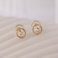Timeless Glow Gold & Pearl Stud Earrings,,hi-res view 1