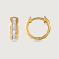 Geometric Chic Gold & Diamond Hoop Earrings,,hi-res view 4