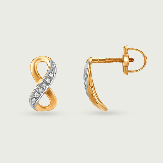 14KT Yellow Gold Diamond Stud Earrings,,hi-res image number null