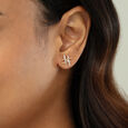 Twisted Harmony Gold & Diamond Stud Earrings,,hi-res view 2