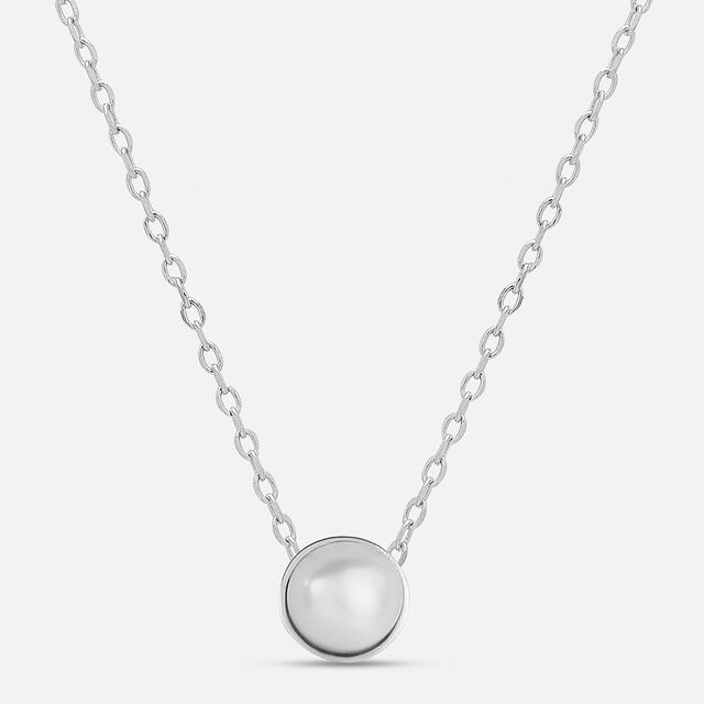 Serene Pearl Drop Silver Necklace,,hi-res image number null